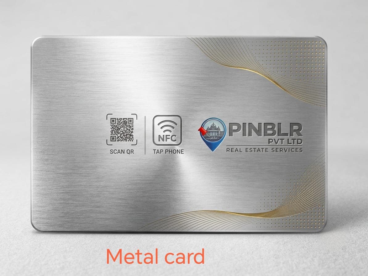 V1Cards Luxury Brushed Metal Smart Business Card